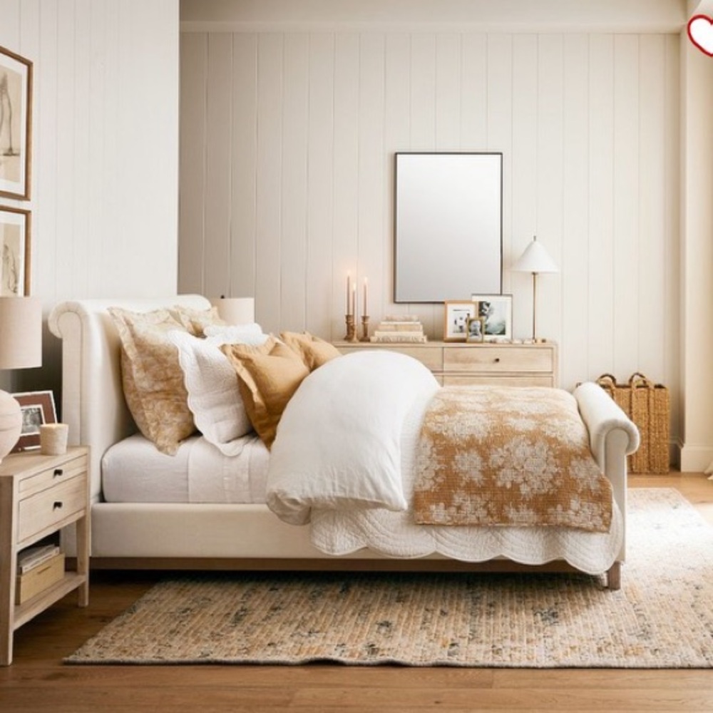 Pottery barn Juliette toile pick stich quilted shams